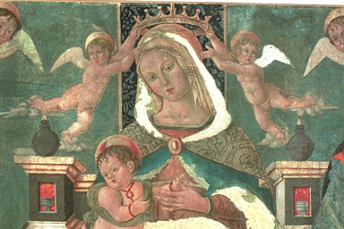 Madonna in trono con il Bambino, San Sebastiano, San Rocco e angeli